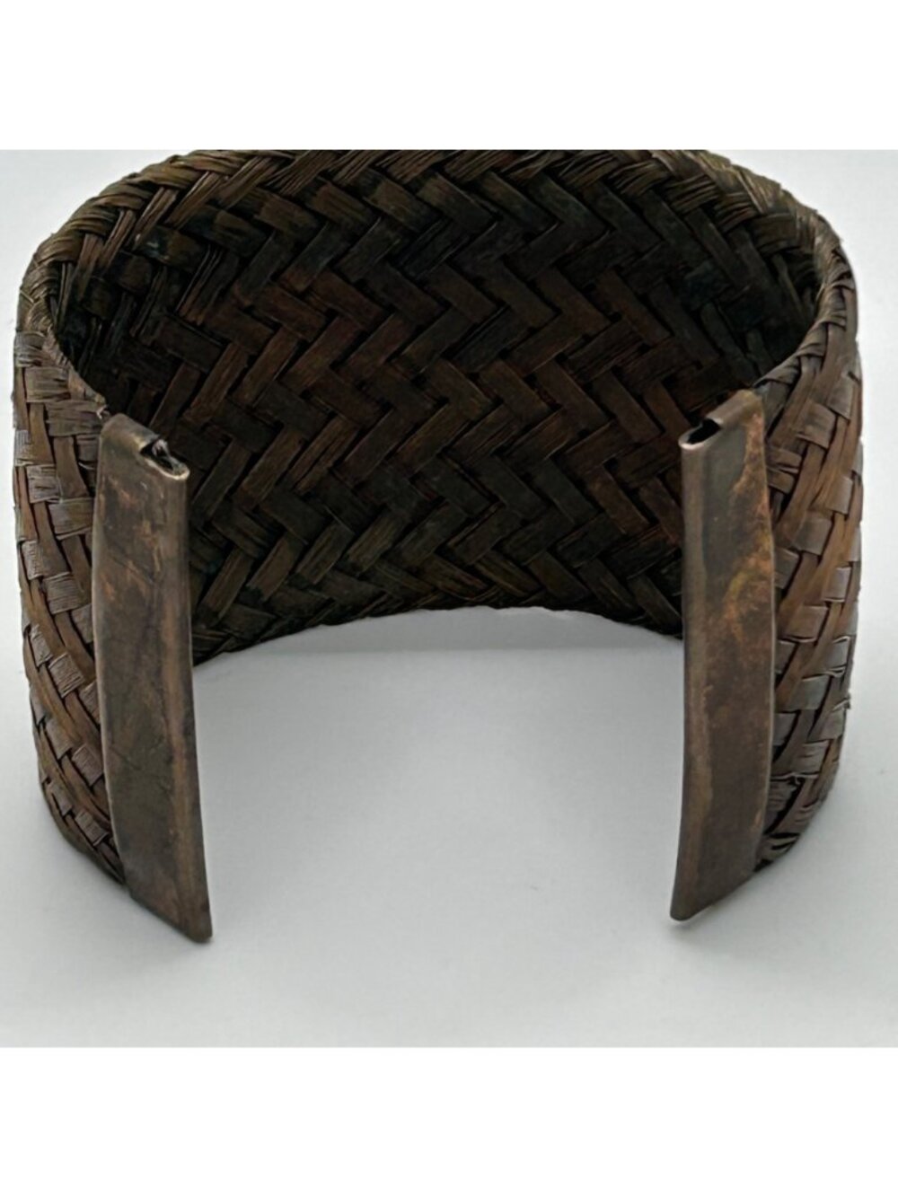 Sarah Cavender Metalworks Woven Copper-tone Cuff Bracelet Wide Design Handmade - Picture 9 of 11